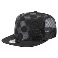 Men's New Era Black San Francisco Giants Score Check 9FIFTY A-Frame Trucker Snapback Hat