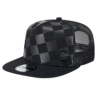 Men's New Era Black Chicago Cubs Score Check 9FIFTY A-Frame Trucker Snapback Hat