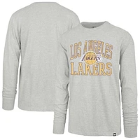 Men's '47  Gray Los Angeles Lakers First Rate Franklin Long Sleeve T-Shirt