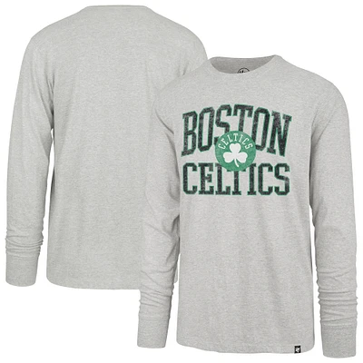 Men's '47  Gray Boston Celtics First Rate Franklin Long Sleeve T-Shirt