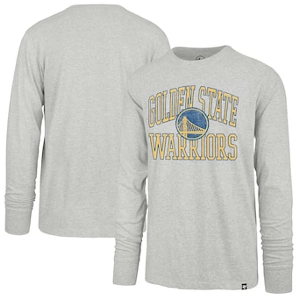 Men's '47  Gray Golden State Warriors First Rate Franklin Long Sleeve T-Shirt