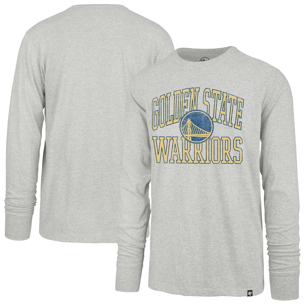 Men's '47  Gray Golden State Warriors First Rate Franklin Long Sleeve T-Shirt