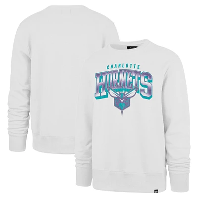 Men's '47 White Charlotte Hornets Spotlight Headline Pullover Sweatshirt