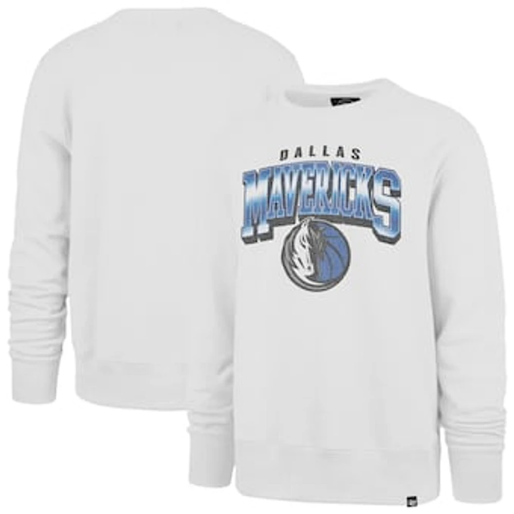 Men's '47 White Dallas Mavericks Spotlight Headline Pullover Sweatshirt