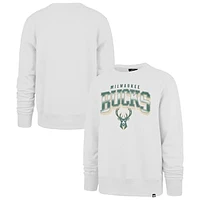 Men's '47 White Milwaukee Bucks Spotlight Headline Pullover Sweatshirt