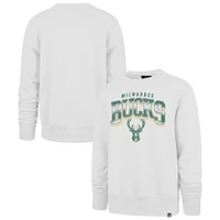 Men's '47 White Milwaukee Bucks Spotlight Headline Pullover Sweatshirt