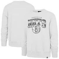 Men's '47 White Brooklyn Nets Spotlight Headline Pullover Sweatshirt