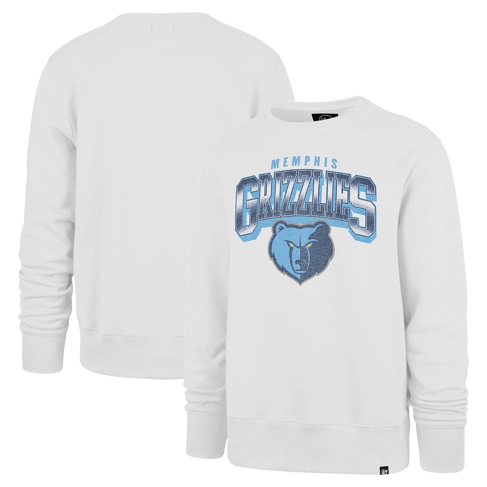 Men's '47 White Memphis Grizzlies Spotlight Headline Pullover Sweatshirt