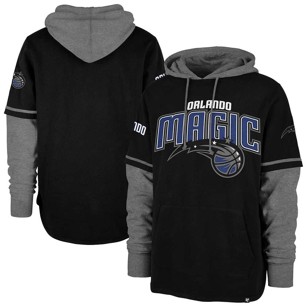 Men's '47 Black Orlando Magic Trifecta Shortstop Pullover Hoodie