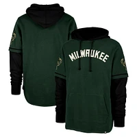 Men's '47 Hunter Green Milwaukee Bucks Trifecta Shortstop Pullover Hoodie