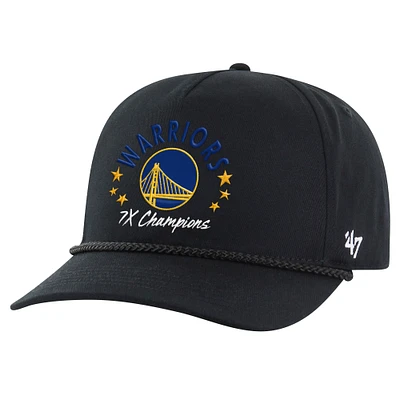 Men's '47 Black Golden State Warriors Champs Global Star Hitch Adjustable Hat