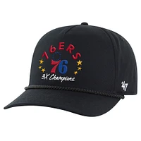 Men's '47 Black Philadelphia 76ers Champs Global Star Hitch Adjustable Hat