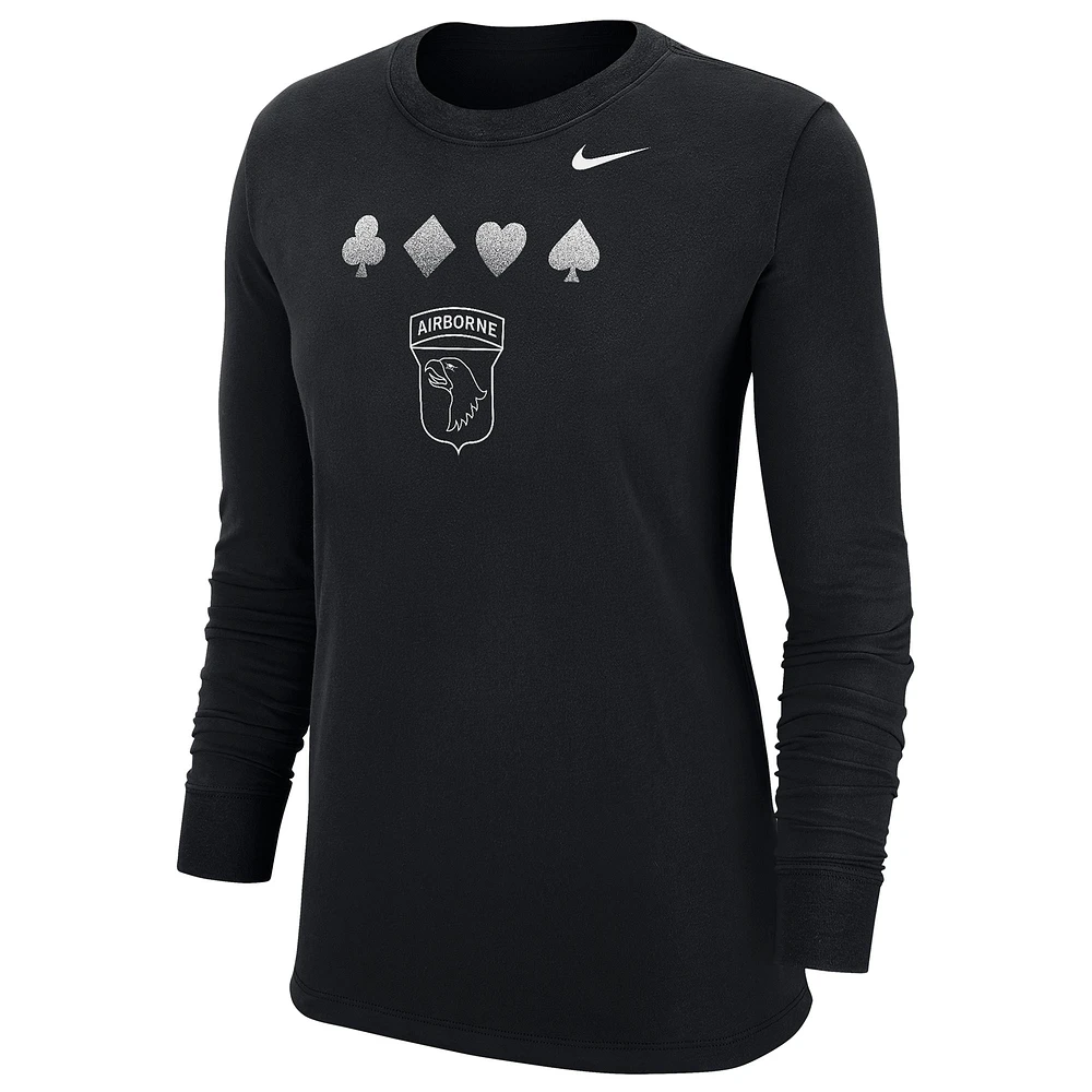 Women's Nike Black Army Black Knights 2024 Rivalry Collection Suit Long Sleeve T-Shirt