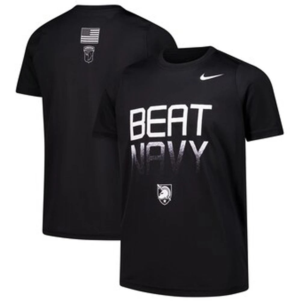 Youth Nike Black Army Knights 2024 Rivalry Collection Beat Navy Legend Performance T-Shirt