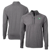Men's Cutter & Buck Heather North Dakota Adapt Eco Knit Heathered Recycled Quarter-Zip Pullover Top