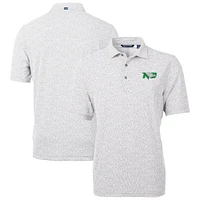 Men's Cutter & Buck  Gray North Dakota Virtue Eco Pique Botanical Print Recycled Polo