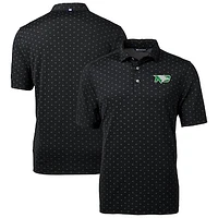 Men's Cutter & Buck  Black North Dakota Virtue Eco Pique Tile Print Recycled Polo
