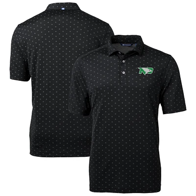 Men's Cutter & Buck  Black North Dakota Virtue Eco Pique Tile Print Recycled Polo