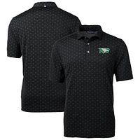 Men's Cutter & Buck  Black North Dakota Virtue Eco Pique Tile Print Recycled Polo