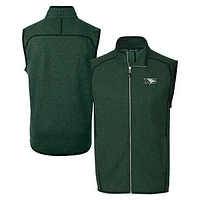 Men's Cutter & Buck Heather North Dakota Mainsail Sweater Knit Fleece Full-Zip Vest