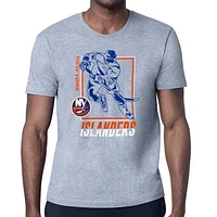 Men's Starter Heather Gray New York Islanders Player Grid T-Shirt