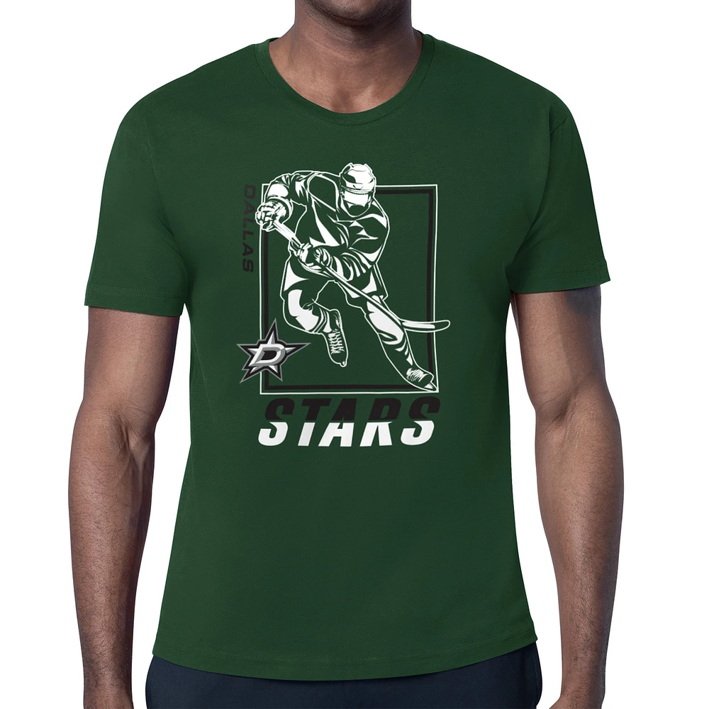 Men's Starter Green Dallas Stars Player Grid T-Shirt