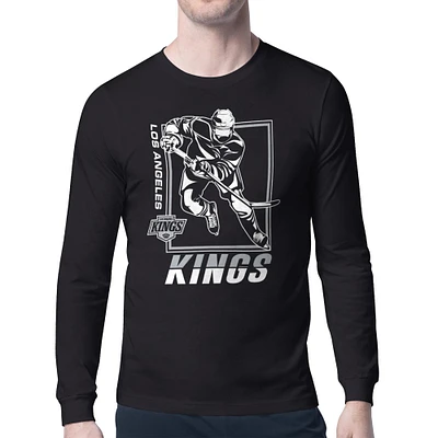 Men's Starter Black Los Angeles Kings Player Grid Long Sleeve T-Shirt