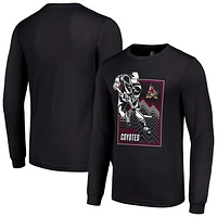 Men's Starter Black Arizona Coyotes Player Grid Long Sleeve T-Shirt
