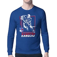 Men's Starter Blue New York Rangers Player Grid Long Sleeve T-Shirt