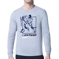 Men's Starter Heather Gray Tampa Bay Lightning Player Grid Long Sleeve T-Shirt
