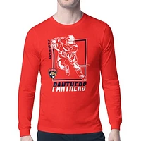 Men's Starter Red Florida Panthers Player Grid Long Sleeve T-Shirt