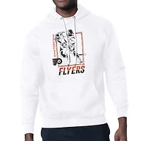 Men's Starter White Philadelphia Flyers Player Grid Fleece Pullover Hoodie