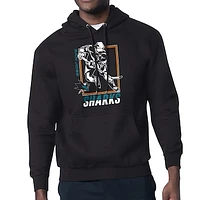 Men's Starter Black San Jose Sharks Player Grid Fleece Pullover Hoodie