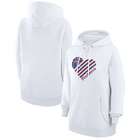 Women's G-III 4Her by Carl Banks  White Detroit Pistons Heart Pullover Hoodie