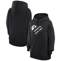 Women's G-III 4Her by Carl Banks  Black Milwaukee Bucks Heart Pullover Hoodie