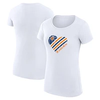 Women's G-III 4Her by Carl Banks  White New York Knicks Heart T-Shirt