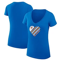 Women's G-III 4Her by Carl Banks New York Knicks Heart V-Neck T-Shirt