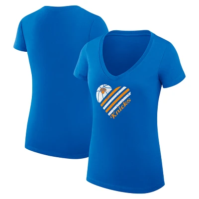 Women's G-III 4Her by Carl Banks New York Knicks Heart V-Neck T-Shirt