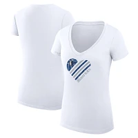 Women's G-III 4Her by Carl Banks Dallas Mavericks Heart V-Neck T-Shirt