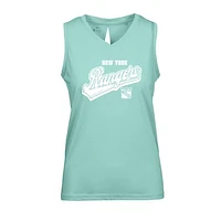 Women's Levelwear Mint New York Rangers Paisley Sweep V-Neck Tank Top