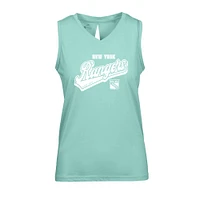 Women's Levelwear Mint New York Rangers Paisley Sweep V-Neck Tank Top