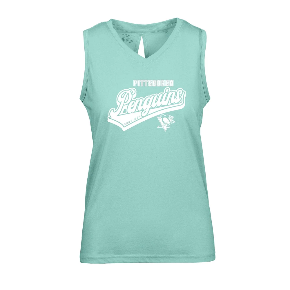 Women's Levelwear Mint Pittsburgh Penguins Paisley Sweep V-Neck Tank Top