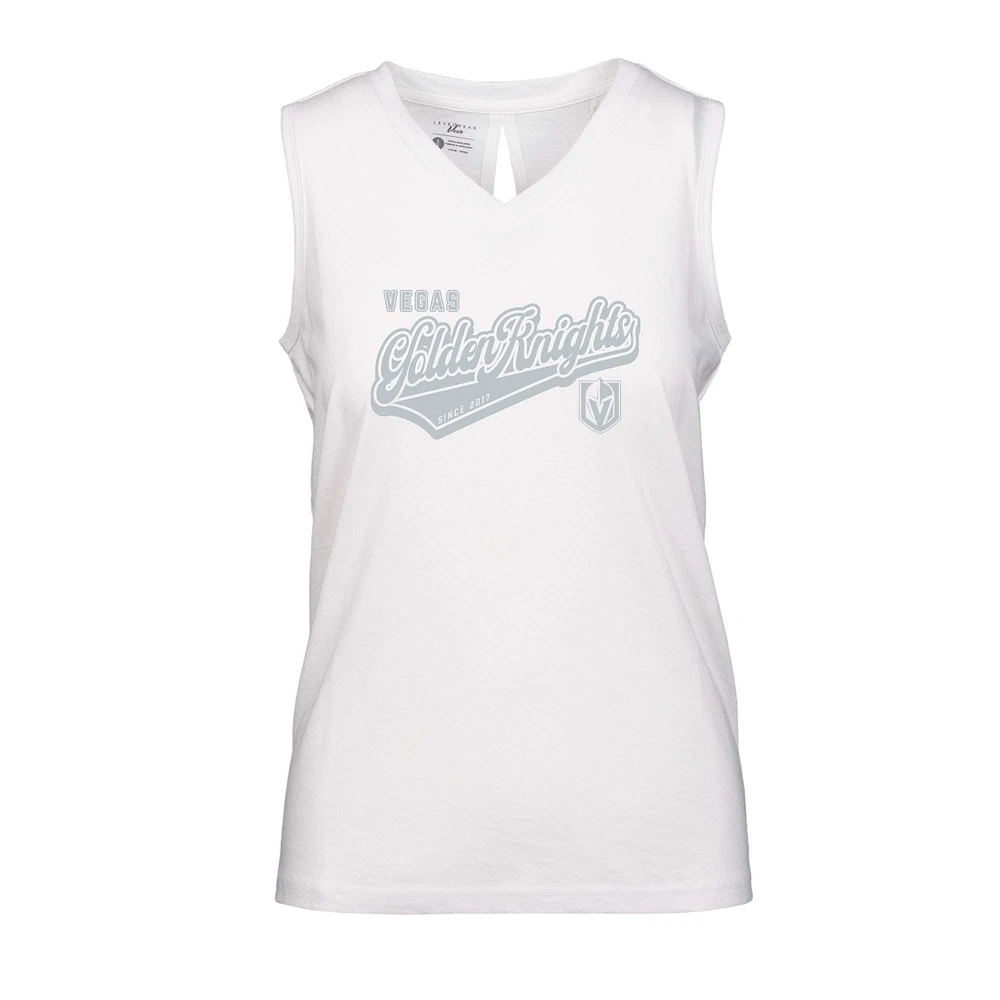 Women's Levelwear White Vegas Golden Knights Paisley Sweep V-Neck Tank Top