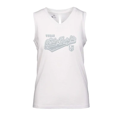 Women's Levelwear White Vegas Golden Knights Paisley Sweep V-Neck Tank Top