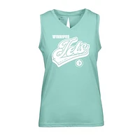 Women's Levelwear Mint Winnipeg Jets Paisley Sweep V-Neck Tank Top