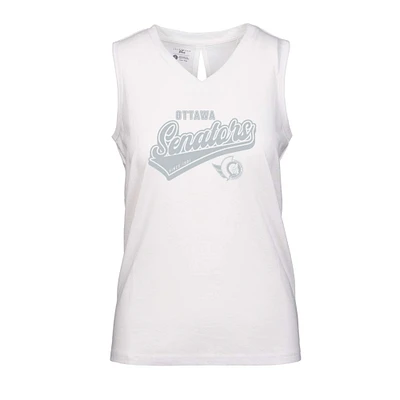 Women's Levelwear White Ottawa Senators Paisley Sweep V-Neck Tank Top