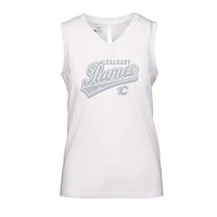 Women's Levelwear White Calgary Flames Paisley Sweep V-Neck Tank Top