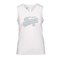 Women's Levelwear White Calgary Flames Paisley Sweep V-Neck Tank Top