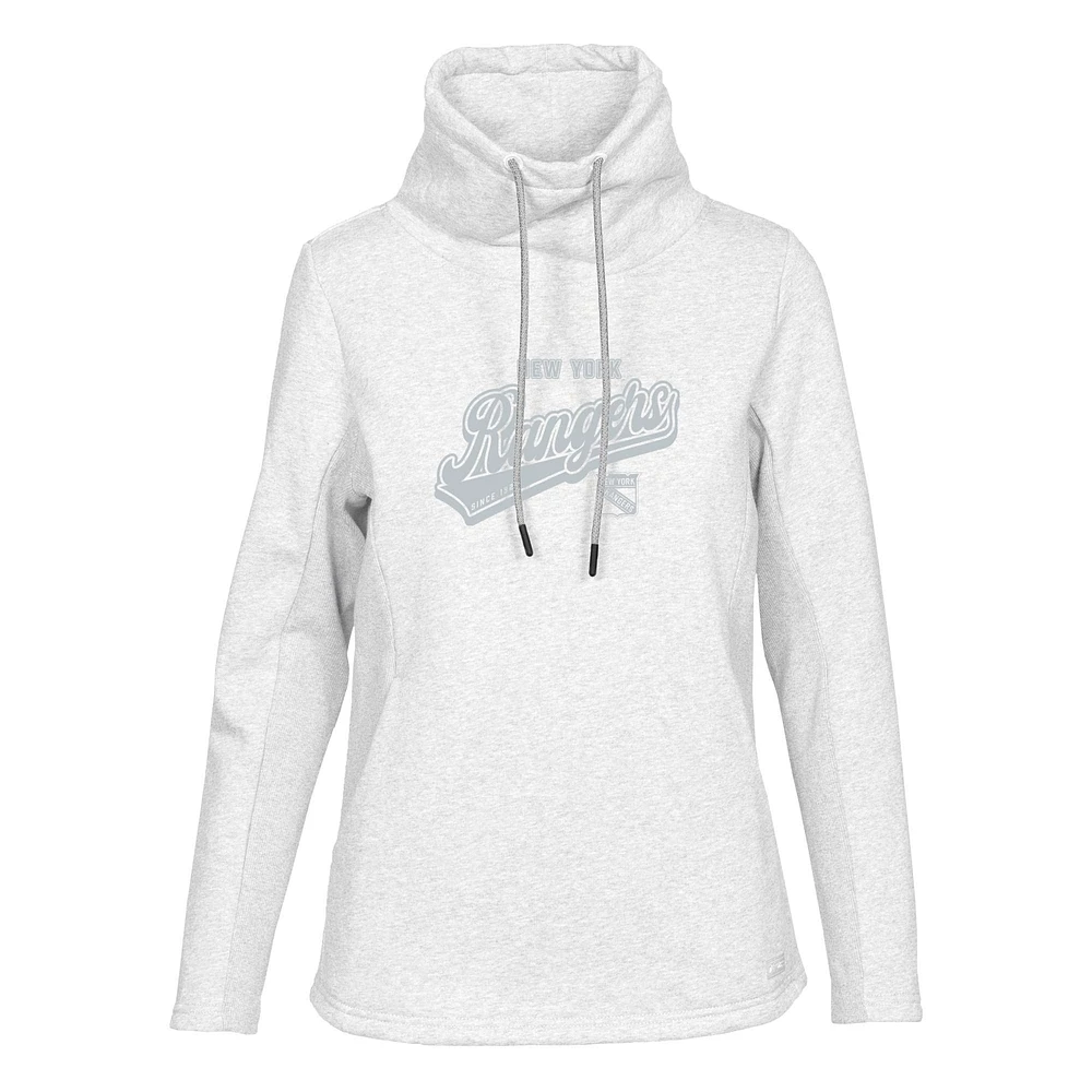 Women's Levelwear Oatmeal New York Rangers Loop Sweep Pullover Hoodie