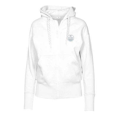 Women's Levelwear White Edmonton Oilers Gardinia Core Full-Zip Hoodie Jacket
